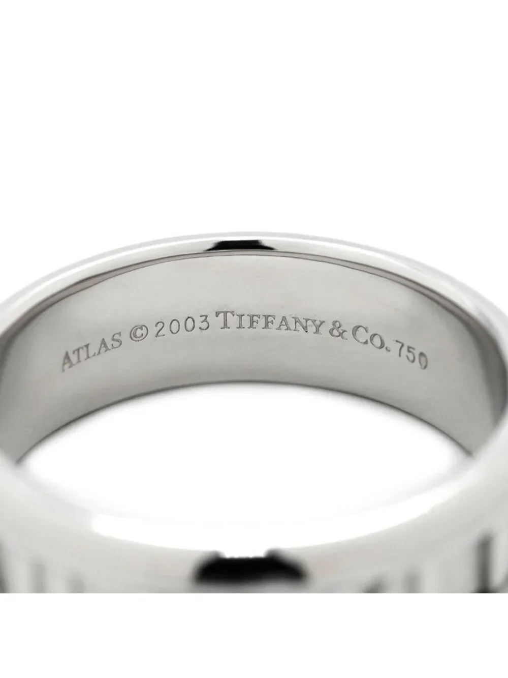 Tiffany & Co Ring Atlas White Gold T& 750 18k WG Roman Numeral